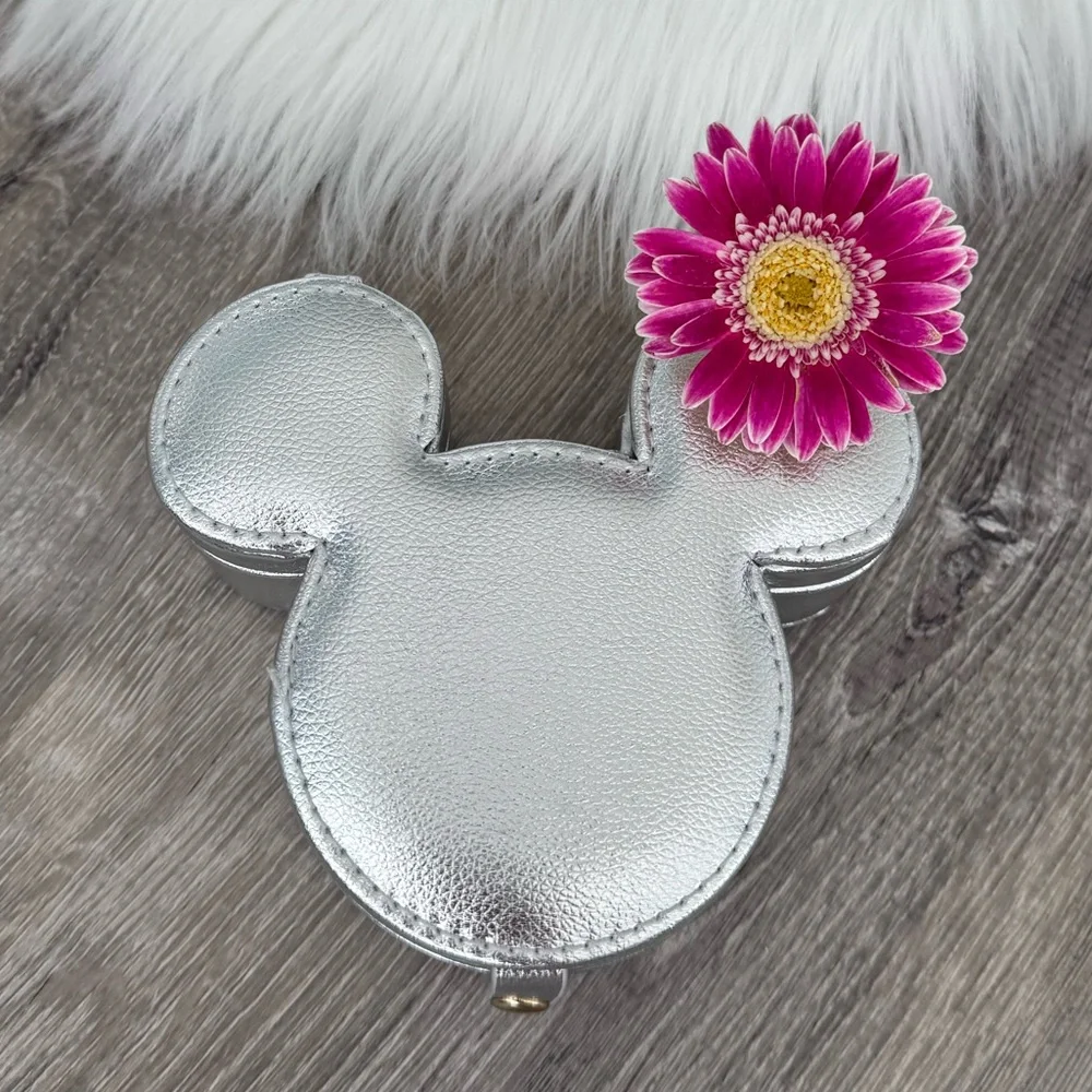 🖤❤️ Disney x BaubleBar Silver Jewelry Organizer Mickey Mouse Storage Travel Case